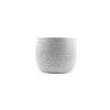 Beyaz Granit Boyalı Toprak Saksı (19 cm Çap)