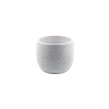 Beyaz Granit Boyalı Toprak Saksı (19 cm Çap)