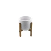Beyaz Granit Toprak Saksı, 19 CM, 4 Ayaklı, Modern Tasarım