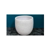 Beyaz Granit Toprak Saksı - 19 CM, Ev Dekorasyon Aksesuarı