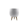 Beyaz Granit Toprak Saksı - 3 Ayaklı - 19 CM, Modern Tasarım