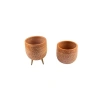 Beyaz Nokta Desenli Toprak Saksı - 19 cm İkili Set