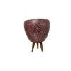 Bordo Granit Desenli 15 cm Toprak Saksı - 3 Ayaklı
