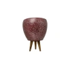 Bordo Granit Desenli 15 cm Toprak Saksı - 3 Ayaklı