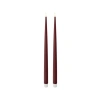 Bordo Renkli 2li Led Mum Seti - 38 cm