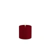 Bordo Renkli Led Dış Mekan Mum - 10x10 cm