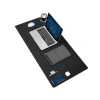 Büyük Boy PU Deri Mouse Pad - Dikişli Kenar - Çift Yönlü Kullanım (Siyah, 90x40 cm)