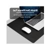 Büyük Boy PU Deri Mouse Pad - Dikişli Kenar - Çift Yönlü Kullanım (Siyah, 90x40 cm)