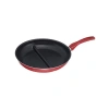 Çift Bölmeli Yapışmaz Tava - 30 cm, Kırmızı