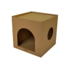 Çift Fonksiyonlu Karton Kedi Evi ve Tırmalama Kutusu - 32x32x32 cm