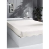 Çift Kişilik Pamuk-Elastan Lastikli Çarşaf - Krem Renk, 230 g/m²