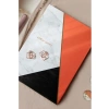Çizgili Mercan Renk Defter - 17x24 cm, Sert Kapak