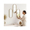 Çok Amaçlı Gold Oval Ayna ve Sunum Tepsisi (12x30 cm)