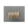 Dekoratif Ahşap Duvar Askısı, 4 Kancalı, 17x9 cm, Kahverengi