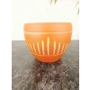 Dik Çizgi Desenli 15 Cm Terrakota Saksı