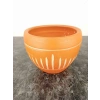 Dik Çizgi Desenli 15 Cm Terrakota Saksı