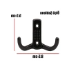 Duvar Montajlı Metal Elbise Askılığı (Siyah)