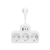 Duvar Tipi Akım Korumalı Çoklu Priz - 3x Schuko, 2x Type-C, 1x USB (Beyaz)