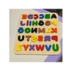 Eğitici Ahşap Alfabe Puzzle - 21x25 cm, Renkli PLA Harfler