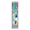 Ergonomik Üçgen Fineliner Kalem Seti, Klasik Renkler, 0.3 mm, 4lü