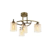 Eskitme Metal ve Cam Modern Avize, 4 E14 Duy
