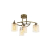 Eskitme Metal ve Cam Modern Avize, 4 E14 Duy