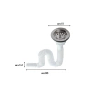 Esnek Lavabo Sifonu, 11 cm Geniş Başlık, 80 cm Uzunluk
