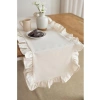 Fırfırlı Keten Mutfak Runner - 40 x 110 cm (Bej)