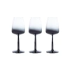 Füme Renkli 3lü Cam Kadeh Seti - 430 ml