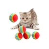 Gökkuşağı Renkli Kedi Köpek Oyun Topu (2 Adet, 4,2 cm)