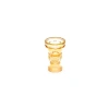 Gold Detaylı Amber Kristal Cam Şamdan Mumluk
