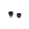 Gri Granit Desenli 15 cm Toprak Saksı İkili Set - Ayaksız