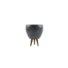 Gri Granit Desenli 15 Cm Üç Ayaklı Toprak Saksı