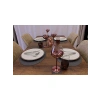 Gri Oval Nopeli Amerikan Servis Seti, 2 Adet 35x45 cm