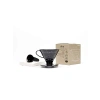 Hario V60 02 Plastik Dripper ve 40lı Filtre Kağıdı Seti - Siyah Şeffaf