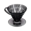 Hario V60 02 Plastik Dripper ve 40lı Filtre Kağıdı Seti - Siyah Şeffaf