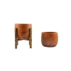İkili Set Siyah Nokta Desenli 19 CM Toprak Saksı
