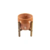 Kalp Desenli 19 CM Toprak Saksı - 4 Ayaklı Şık Tasarım