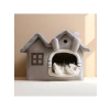 Katlanabilir Peluş Kedi Evi, 45x45 cm Yumuşak Yatak