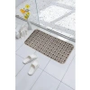 Kaydırmaz Vantuzlu Banyo Paspası - 66,5 x 36,5 cm, Siyah Yuvarlak Desen