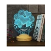 Kişiye Özel 3D Kalp LED Lamba - Renkli Işık ve Gökkuşağı Geçişi