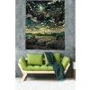 Koyu Temalı Buğday Tarlası Başaklar Duvar Örtüsü - 70 x 100 cm