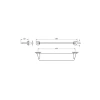 Krom Kaplamalı Sekürit Cam Etajer - 58 cm Genişlik