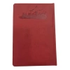 Lüks Deri Kapaklı Çizgili Defter - Kırmızı
