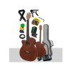 Masif Ağaç Elektro Akustik Gitar Seti - 4/4 Boy