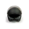 Mat Siyah Vintage Stil Çift Vizörlü Motosiklet Yarım Kask - XL