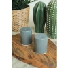 Mat Yeşil 6 cm Stackable Tuzluk ve Biberlik Seti