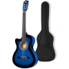Mavi Klasik Gitar Seti - 4/4 Kesik Kasa