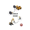 Metal Başlıklı İş Makinaları Seti - 4ü 1 Arada, 1:70 Ölçek, Gerçekçi Tasarım