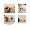 Metal Duvara Monte Banyo Askılığı - 2li Set - Siyah Renk